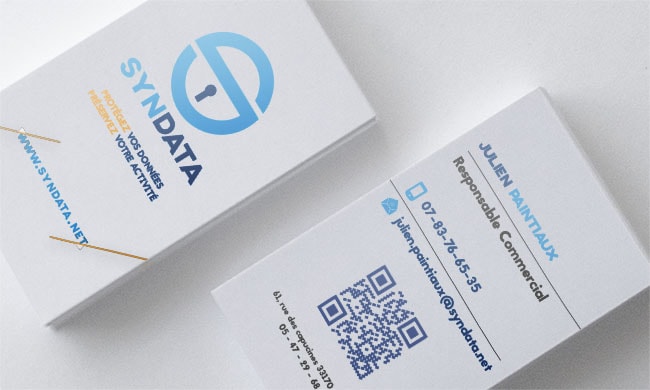 Mockup des cartes de visite de Syndata